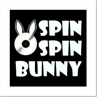 SpinSpinBunny Main Square Logo - Super Light Blue Lettering Posters and Art